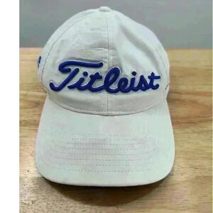 Titleist Pro V1 FJ Footjoy Golf Hat Cap Embroidered Adjustable Buckle‎ White